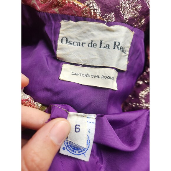 Oscar De La Renta Dress Metallic Dress - Colorful Dress - Floral Bright Dress XS - Picture 4 of 10